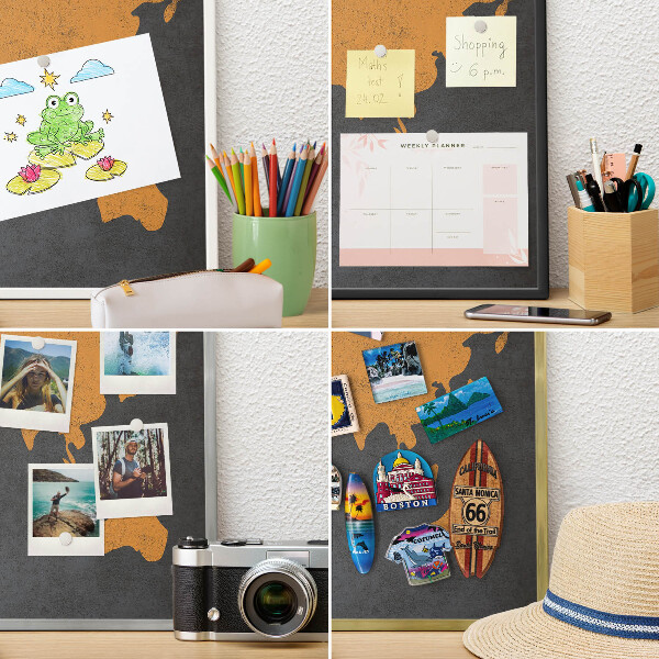 Metal magnet board with a gold frame Color map