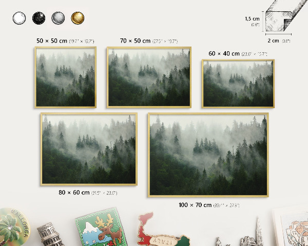 Magnetic board for magnets in a gold frame Forest magic