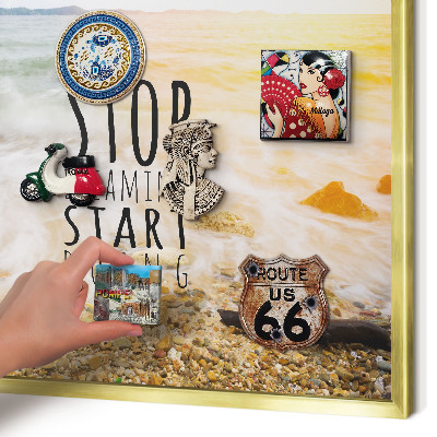 Magnetic board for magnets in a gold frame Coast theme