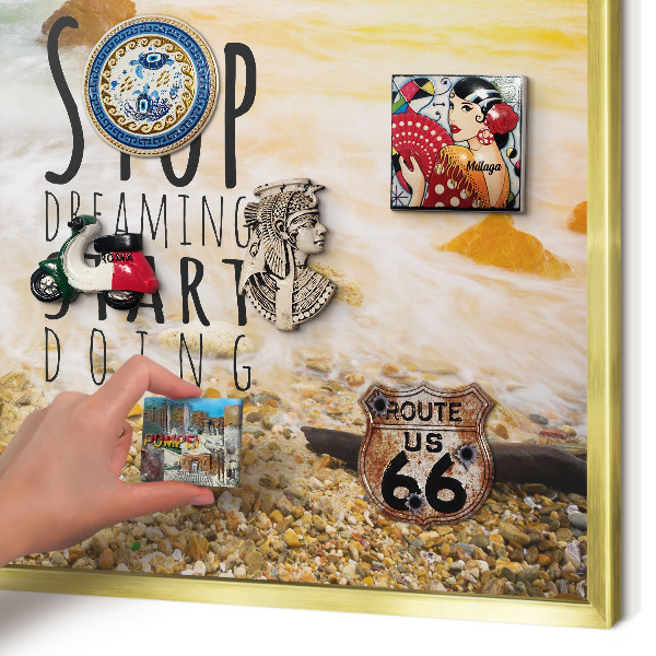 Magnetic board for magnets in a gold frame Coast theme
