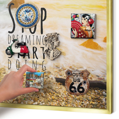 Magnetic board for magnets in a gold frame Coast theme