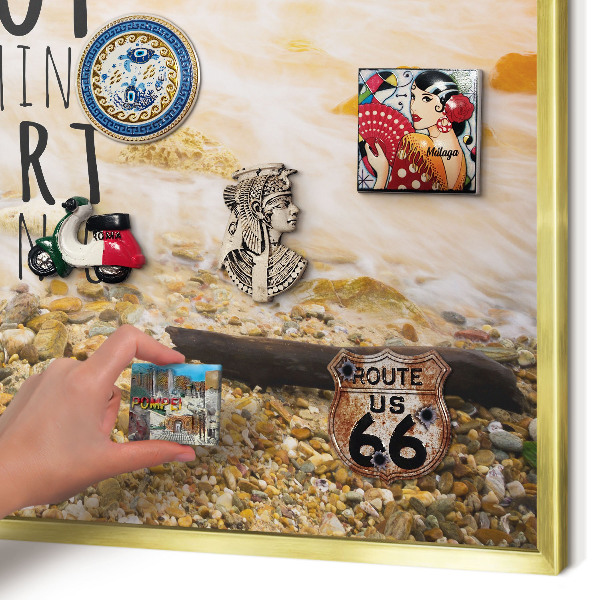 Magnetic board for magnets in a gold frame Coast theme