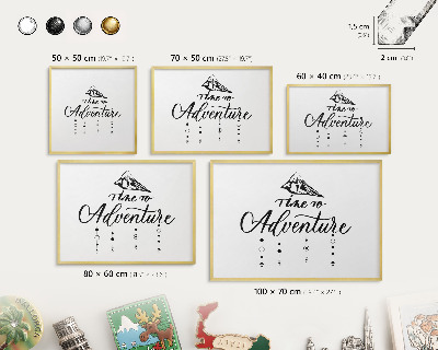 Magnetic board for magnets in a gold frame Mountain adventure