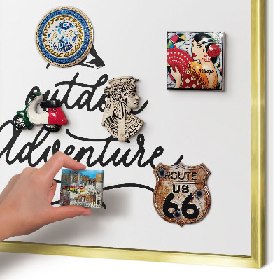 Magnetic board for magnets in a gold frame Mountain adventure