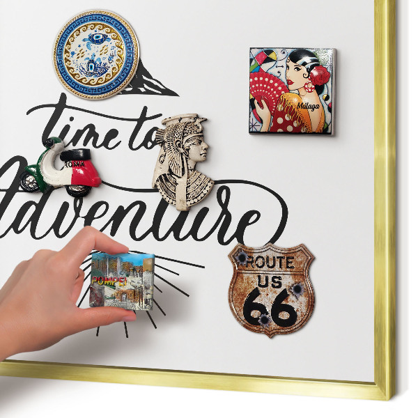 Magnetic board for magnets in a gold frame The Journey of Discovery