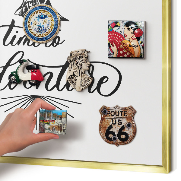 Magnetic board for magnets in a gold frame The Journey of Discovery