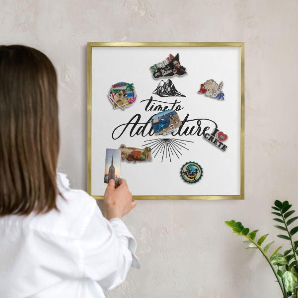 Magnetic board for magnets in a gold frame The Journey of Discovery