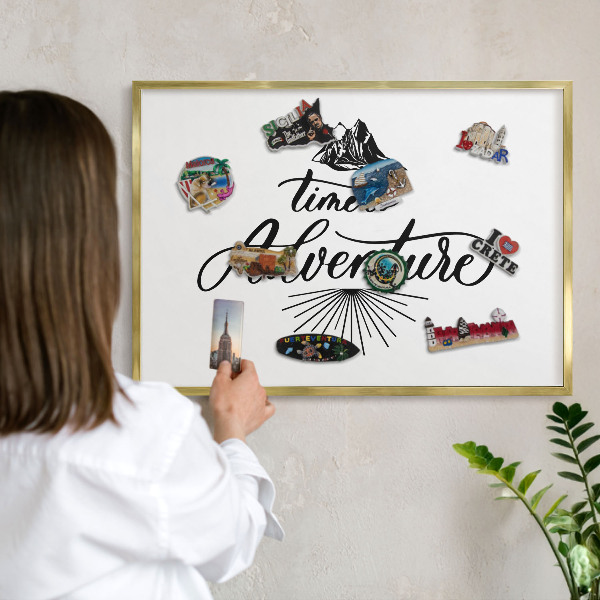 Magnetic board for magnets in a gold frame The Journey of Discovery