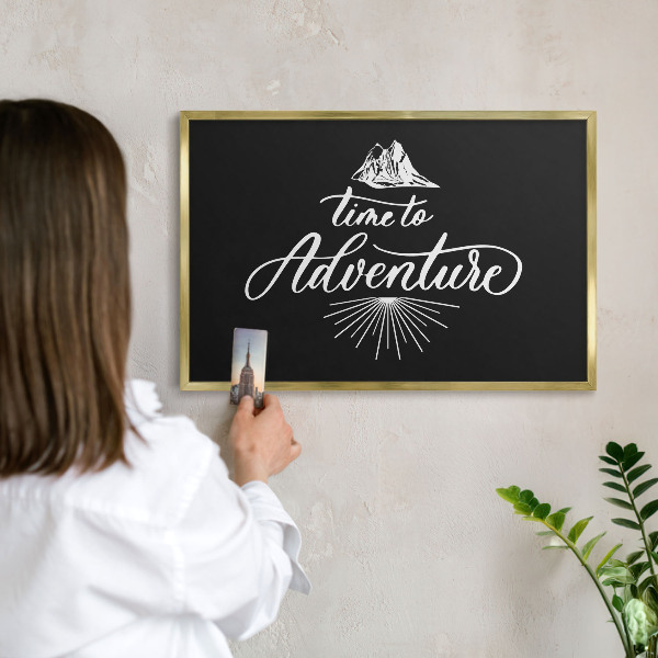 Metal magnet board with a gold frame Adventure time
