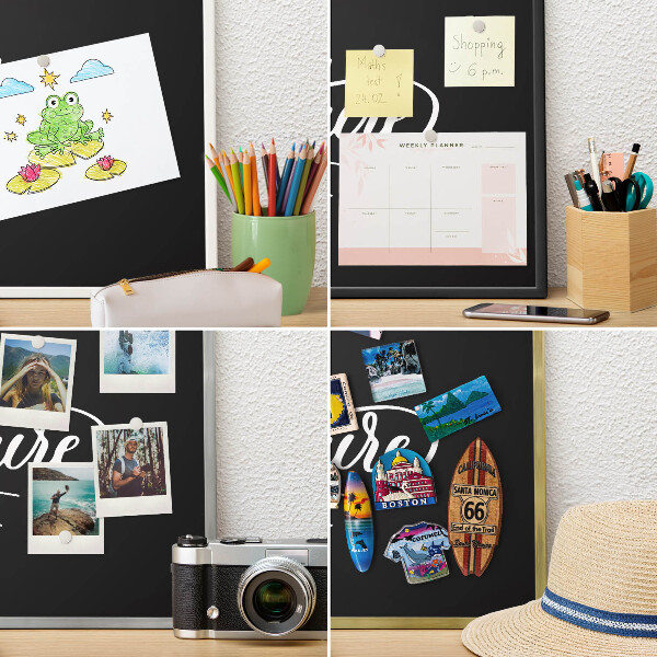 Metal magnet board with a gold frame Adventure time