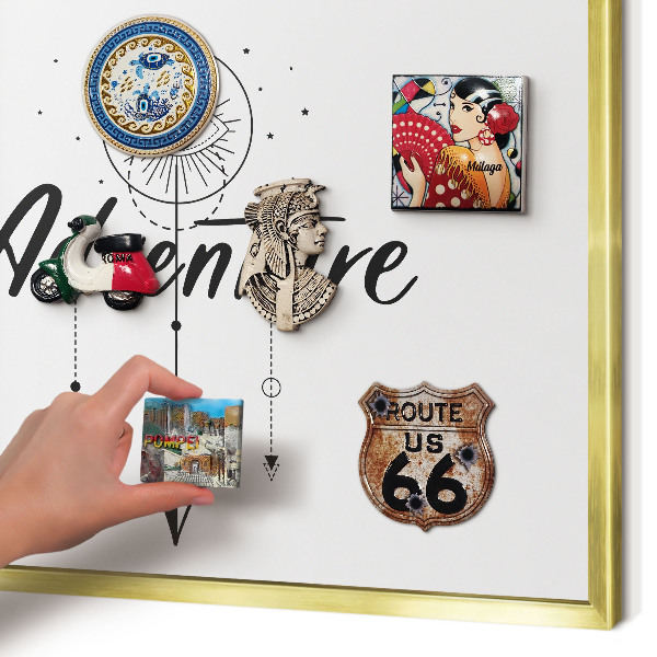 Magnetic board for magnets in a gold frame Adventure Theme