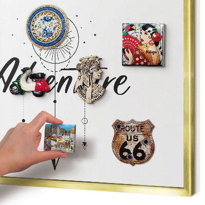 Magnetic board for magnets in a gold frame Adventure Theme