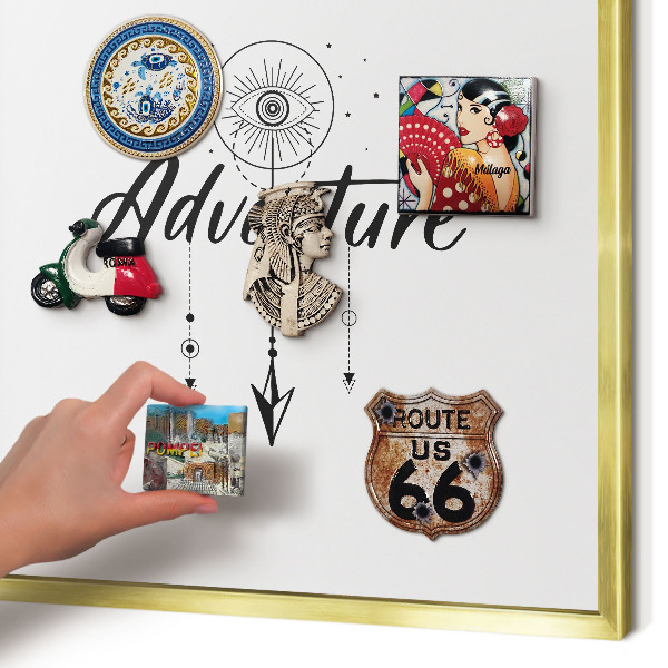 Magnetic board for magnets in a gold frame Adventure Theme