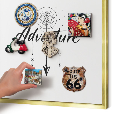 Magnetic board for magnets in a gold frame Adventure Theme