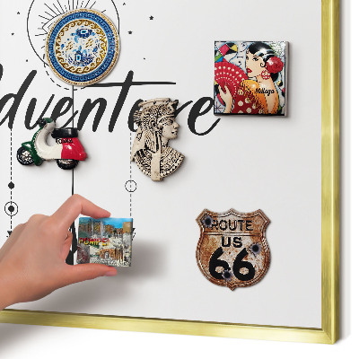 Magnetic board for magnets in a gold frame Adventure Theme
