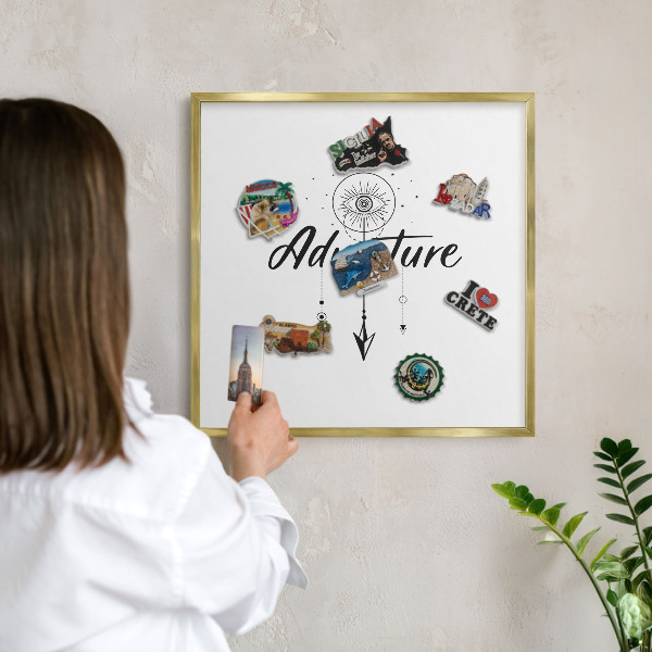 Magnetic board for magnets in a gold frame Adventure Theme