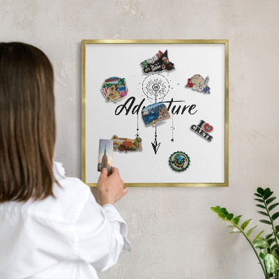 Magnetic board for magnets in a gold frame Adventure Theme