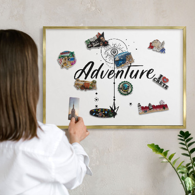 Magnetic board for magnets in a gold frame Adventure Theme