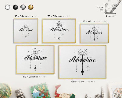 Magnetic board for magnets in a gold frame Adventure Theme