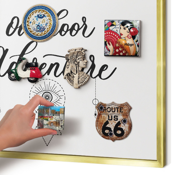 Magnetic board for magnets in a gold frame Outdoor Adventure
