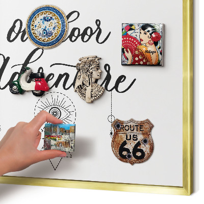 Magnetic board for magnets in a gold frame Outdoor Adventure