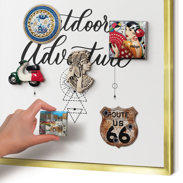 Magnetic board for magnets in a gold frame Outdoor Adventure