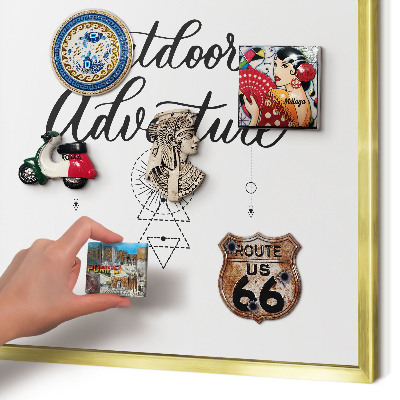 Magnetic board for magnets in a gold frame Outdoor Adventure