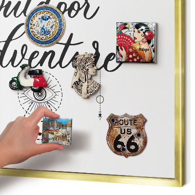 Magnetic board for magnets in a gold frame Outdoor Adventure