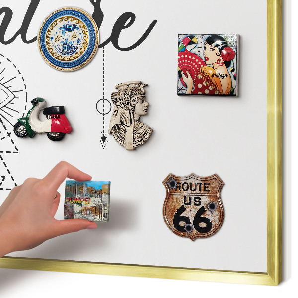 Magnetic board for magnets in a gold frame Outdoor Adventure