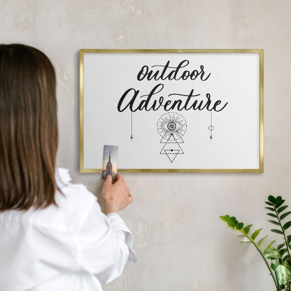 Magnetic board for magnets in a gold frame Outdoor Adventure