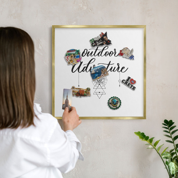 Magnetic board for magnets in a gold frame Outdoor Adventure