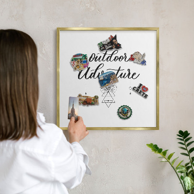 Magnetic board for magnets in a gold frame Outdoor Adventure