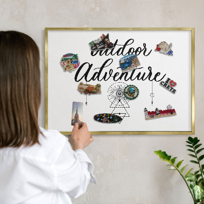 Magnetic board for magnets in a gold frame Outdoor Adventure