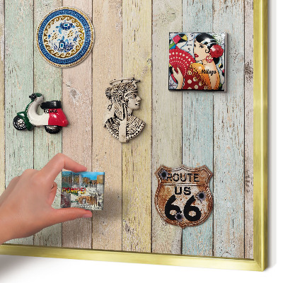 Magnetic board for magnets in a gold frame Rustic boards