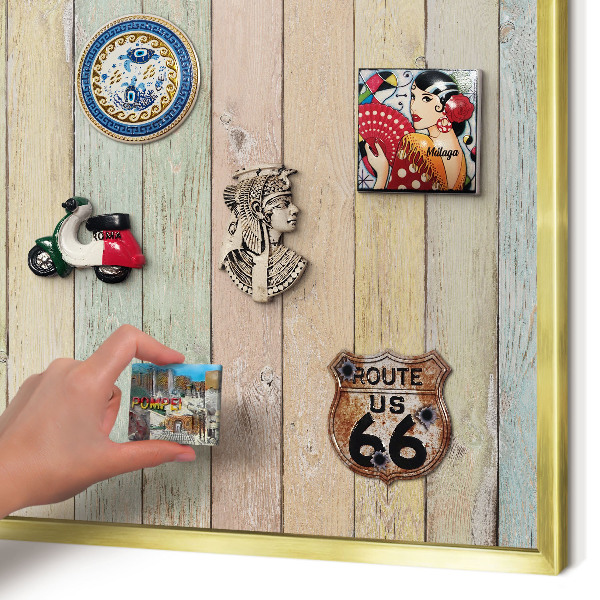 Magnetic board for magnets in a gold frame Rustic boards