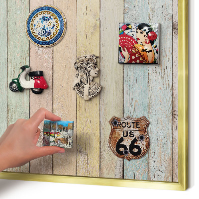 Magnetic board for magnets in a gold frame Rustic boards