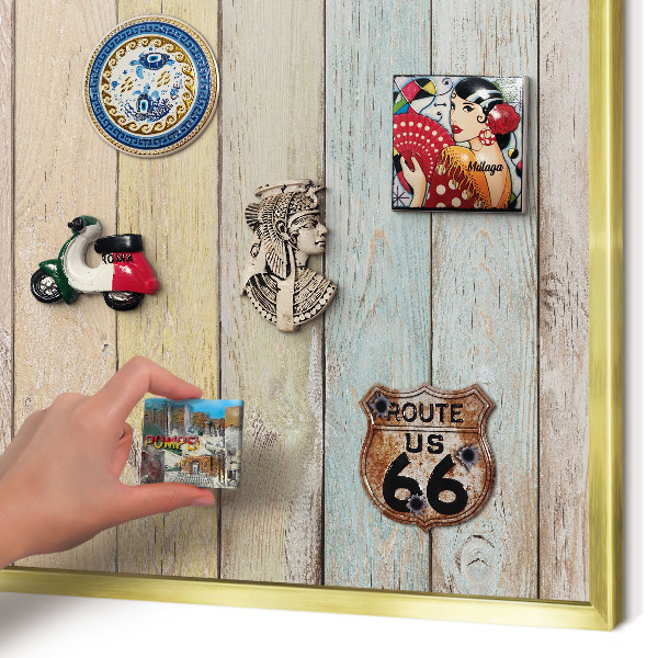 Magnetic board for magnets in a gold frame Rustic boards