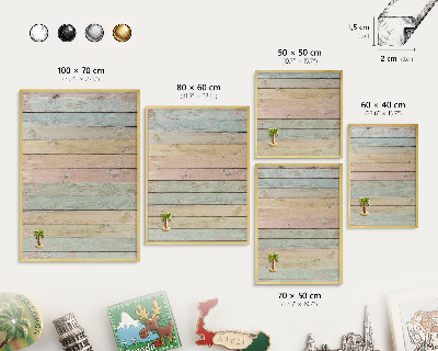 Magnetic board for magnets in a gold frame Rustic boards