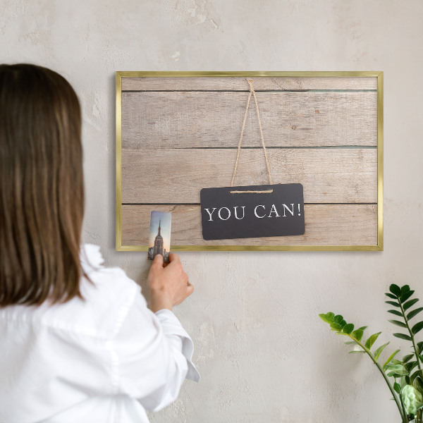 Magnetic board for magnets in a gold frame Motivation every day