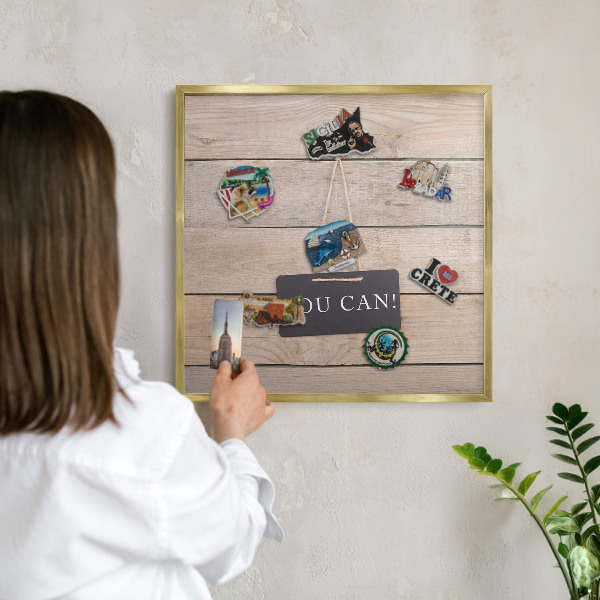 Magnetic board for magnets in a gold frame Motivation every day