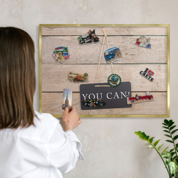 Magnetic board for magnets in a gold frame Motivation every day