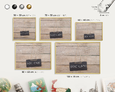 Magnetic board for magnets in a gold frame Motivation every day