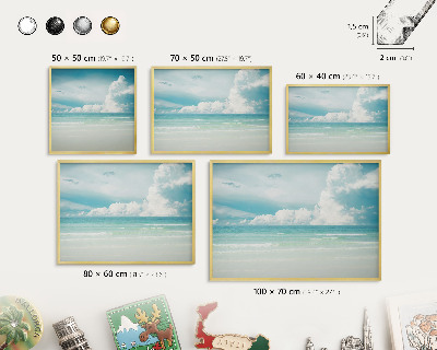 Metal magnet board with a gold frame Maritime harmony