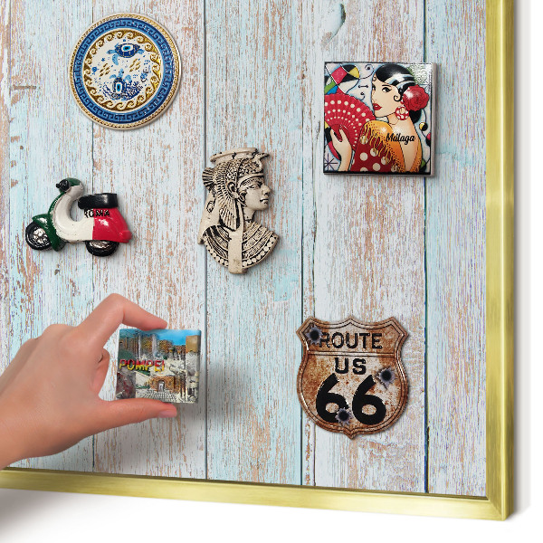 Magnetic board for magnets in a gold frame Rustic boards
