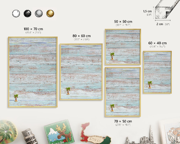 Magnetic board for magnets in a gold frame Rustic boards