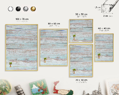 Magnetic board for magnets in a gold frame Rustic boards