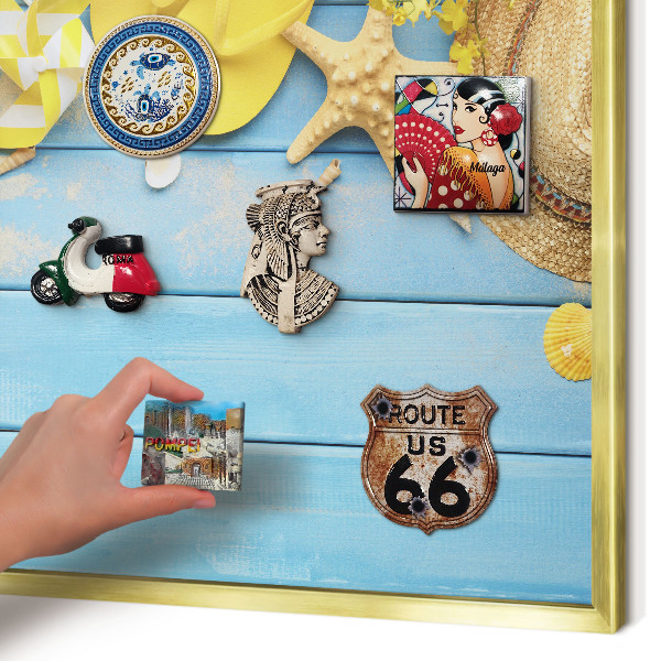 Magnetic board for magnets in a gold frame Beach vibe