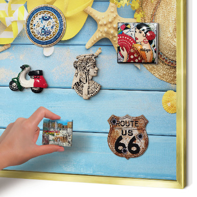 Magnetic board for magnets in a gold frame Beach vibe