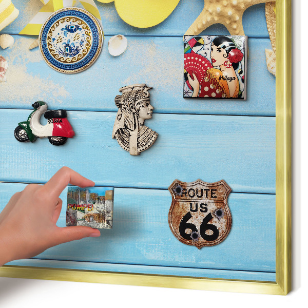 Magnetic board for magnets in a gold frame Beach vibe