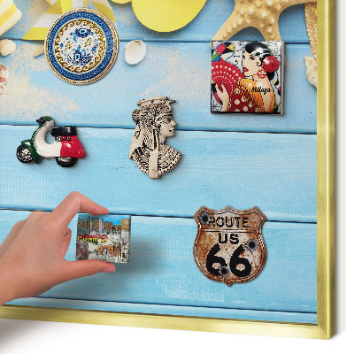 Magnetic board for magnets in a gold frame Beach vibe